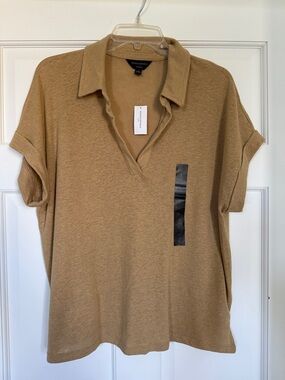 Banana Republic Relaxed Polo Shirt in Camel